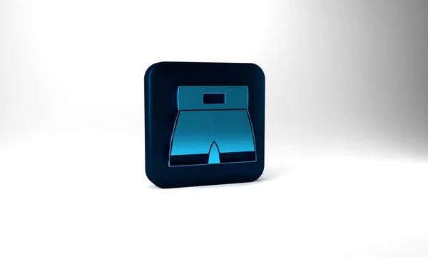 Blue Boxing Short Icon Isolated Grey Background Blue Square Button — 图库照片