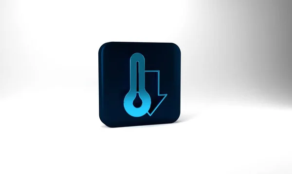 Blue Meteorology Thermometer Measuring Icon Isolated Grey Background Thermometer Equipment — Foto Stock