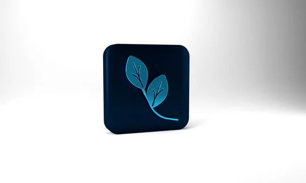 Blue Leaf Icon Isolated Grey Background Leaves Sign Fresh Natural — Stock Photo, Image