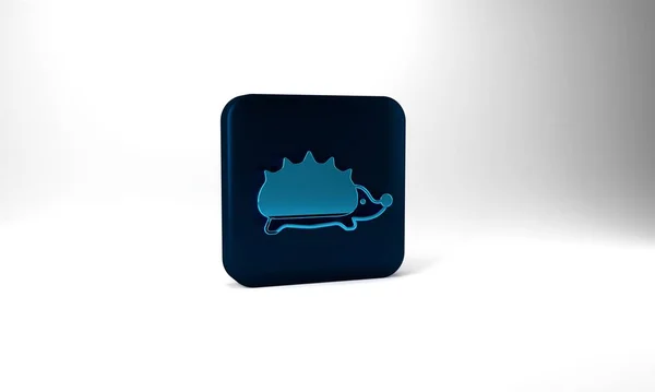 Blue Hedgehog Icon Isolated Grey Background Animal Symbol Blue Square — Stockfoto