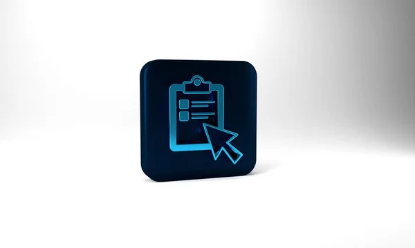 Blue Online Quiz Test Survey Checklist Icon Isolated Grey Background — Fotografia de Stock