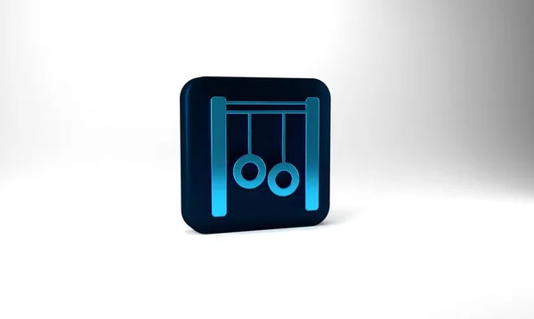Blue Gymnastic Rings Icon Isolated Grey Background Playground Equipment Hanging — Stockfoto