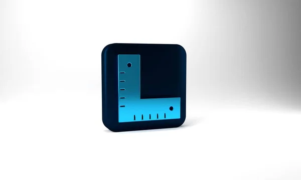 Blue Corner Ruler Icon Isolated Grey Background Setsquare Angle Ruler — Stockfoto
