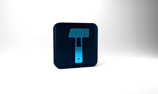 Blue Hammer Icon Isolated Grey Background Tool Repair Blue Square — ストック写真