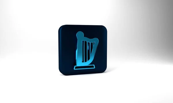 Blue Harp Icon Isolated Grey Background Classical Music Instrument Orhestra —  Fotos de Stock