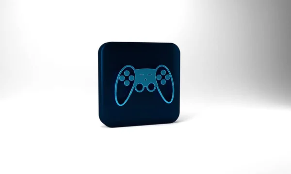 Blue Gamepad Icon Isolated Grey Background Game Controller Blue Square — Stockfoto