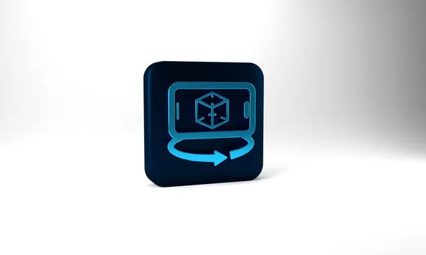 Blue Modeling Icon Isolated Grey Background Augmented Reality Virtual Reality — Stock Photo, Image