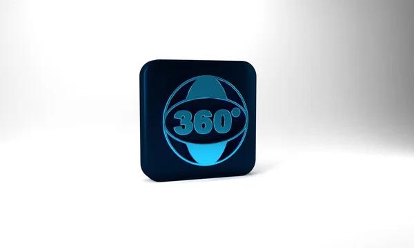 Blue 360 Degree View Icon Isolated Grey Background Virtual Reality — Stock Fotó