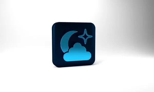 Blue Moon Stars Icon Isolated Grey Background Cloudy Night Sign —  Fotos de Stock