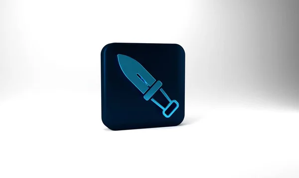 Blue Dagger Icon Isolated Grey Background Knife Icon Sword Sharp — Stock Photo, Image