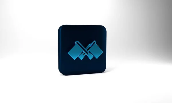 Blue Flag Icon Isolated Grey Background Location Marker Symbol Blue — ストック写真