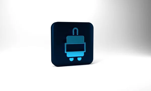 Blue Suitcase Travel Icon Isolated Grey Background Traveling Baggage Sign — Stockfoto