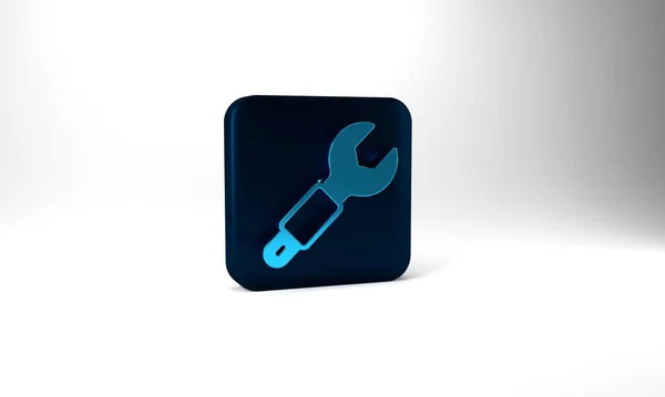 Blue Wrench Spanner Icon Isolated Grey Background Spanner Repair Tool — Stock fotografie