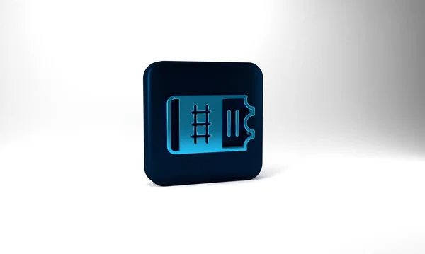 Blue Train Ticket Icon Isolated Grey Background Travel Railway Blue — Foto de Stock