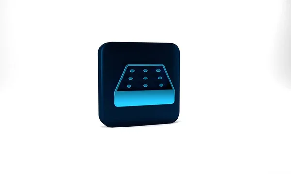 Blue Mattress Icon Isolated Grey Background Padded Comfortable Sleeping Bed — Stock Photo, Image