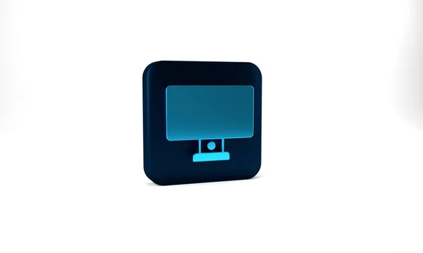 Blue Computer Monitor Icon Isolated Grey Background Component Sign Blue — 图库照片