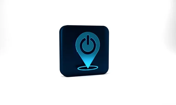 Blue Power Button Icon Isolated Grey Background Start Sign Blue — Stock Photo, Image