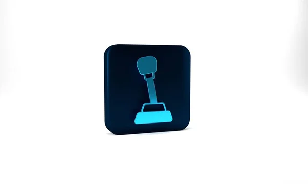 Blue Gear Shifter Icon Isolated Grey Background Manual Transmission Icon — Stockfoto