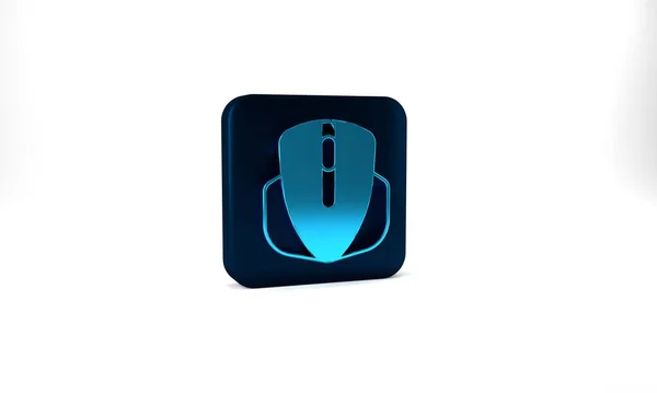 Blue Computer Mouse Gaming Icon Isolated Grey Background Optical Wheel — 스톡 사진