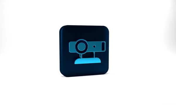 Blue Web Camera Icon Isolated Grey Background Chat Camera Webcam — 图库照片
