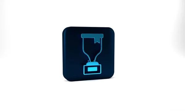 Blue Award Cup Icon Isolated Grey Background Winner Trophy Symbol — Stockfoto