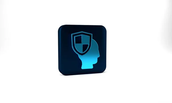 Blue Life Insurance Shield Icon Isolated Grey Background Security Safety — Stockfoto