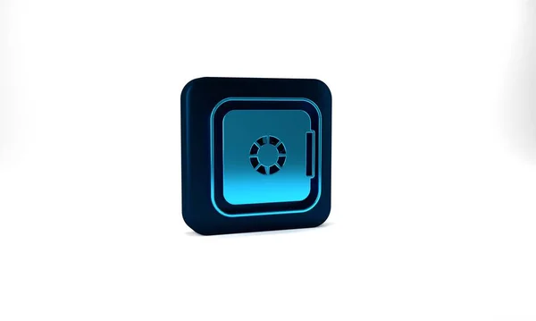 Blue Safe Icon Isolated Grey Background Door Safe Bank Vault — Stock Photo, Image