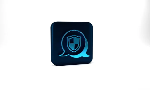 Blue Shield Icon Isolated Grey Background Insurance Concept Guard Sign — Zdjęcie stockowe
