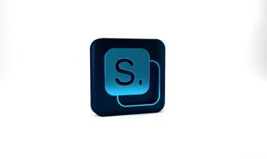 Blue Bingo icon isolated on grey background. Lottery tickets for american bingo game. Blue square button. 3d illustration 3D render.