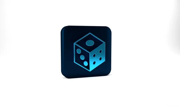 Blue Game Dice Icon Isolated Grey Background Casino Gambling Blue — Stockfoto