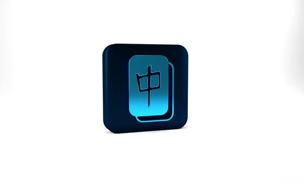 Blue Mahjong Pieces Icon Isolated Grey Background Chinese Mahjong Red — ストック写真