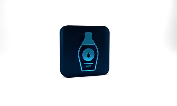 Blue Bottle Shampoo Icon Isolated Grey Background Blue Square Button — Foto de Stock