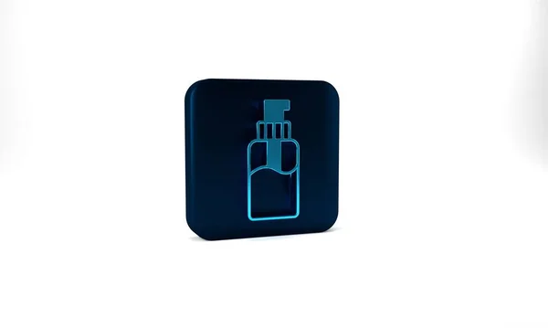 Blue Bottle Liquid Antibacterial Soap Dispenser Icon Isolated Grey Background — Foto de Stock