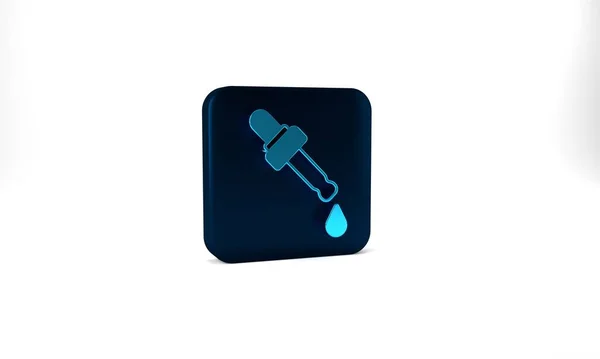 Blue Pipette Oil Icon Isolated Grey Background Organic Aromatherapy Essence — Stockfoto