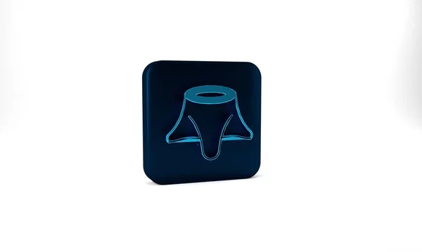 Blue Tree Stump Icon Isolated Grey Background Blue Square Button — ストック写真