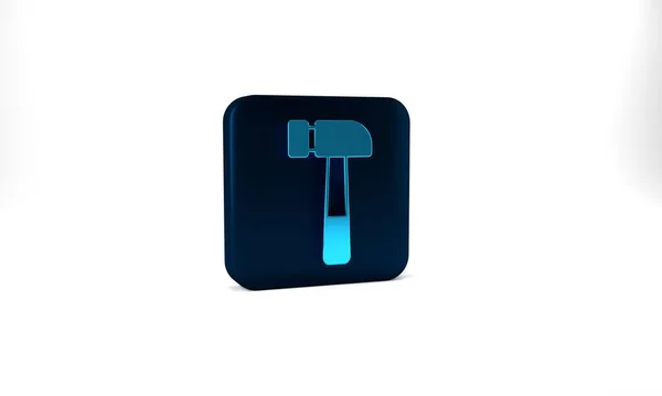 Blue Hammer Icon Isolated Grey Background Tool Repair Blue Square — Stockfoto