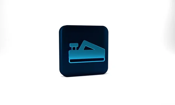 Blue Wood Plane Tool Woodworker Hand Crafted Icon Isolated Grey — Stockfoto