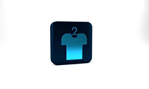 Blue Shirt Hanger Icon Isolated Grey Background Blue Square Button — Zdjęcie stockowe