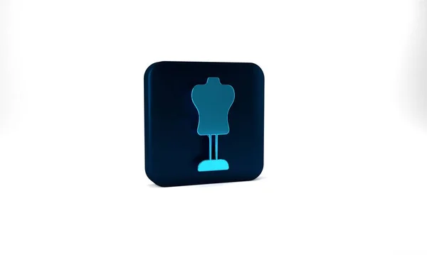 Blue Mannequin Icon Isolated Grey Background Tailor Dummy Blue Square — Stockfoto