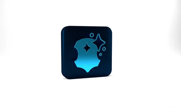 Blue Leather Icon Isolated Grey Background Blue Square Button Illustration — ストック写真