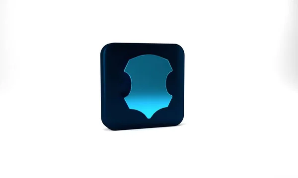 Blue Leather Icon Isolated Grey Background Blue Square Button Illustration — Stok fotoğraf