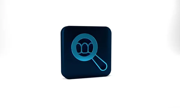 Blue Dental Search Icon Isolated Grey Background Tooth Symbol Dentistry — Zdjęcie stockowe