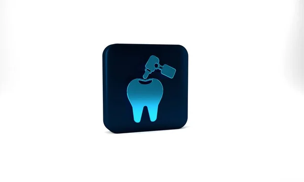 Blue Tooth Caries Tooth Drill Icon Isolated Grey Background Tooth — Stock fotografie