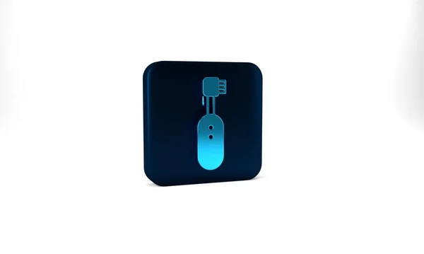 Blue Electric Toothbrush Icon Isolated Grey Background Blue Square Button — Stockfoto