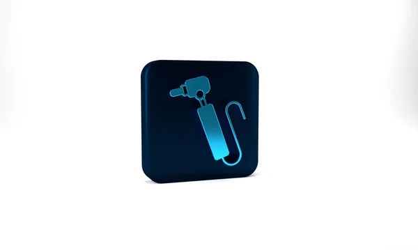 Blue Tooth Drill Icon Isolated Grey Background Dental Handpiece Drilling — Stockfoto