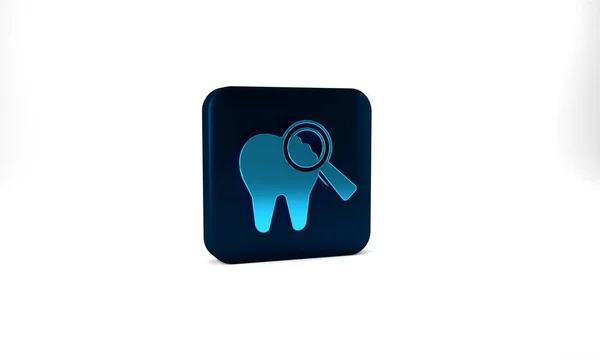 Blue Broken Tooth Icon Isolated Grey Background Dental Problem Icon — Stok Foto