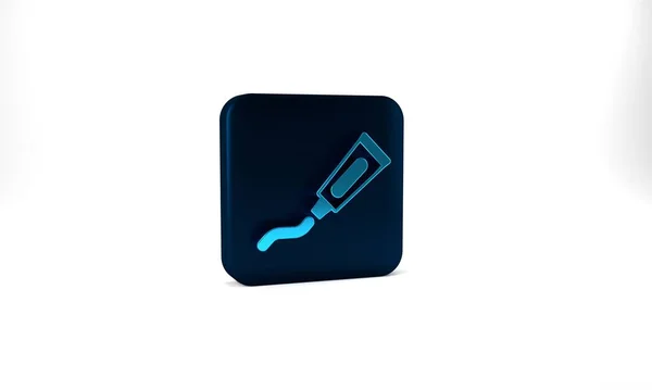 Blue Tube Toothpaste Icon Isolated Grey Background Blue Square Button — Stock Photo, Image