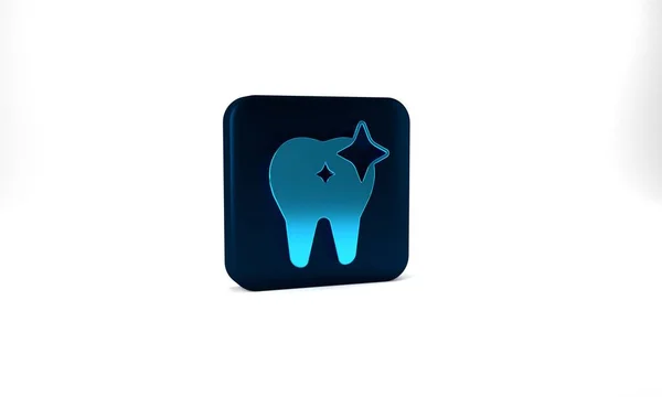 Иконка Синего Отбеливания Зубов Изолирована Сером Фоне Символ Зуба Стоматологической — стоковое фото
