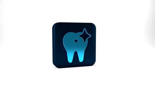 Blue Tooth Whitening Concept Icon Isolated Grey Background Tooth Symbol — Foto de Stock