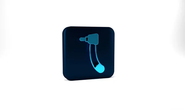 Blue Tooth Drill Icon Isolated Grey Background Dental Handpiece Drilling — Fotografia de Stock